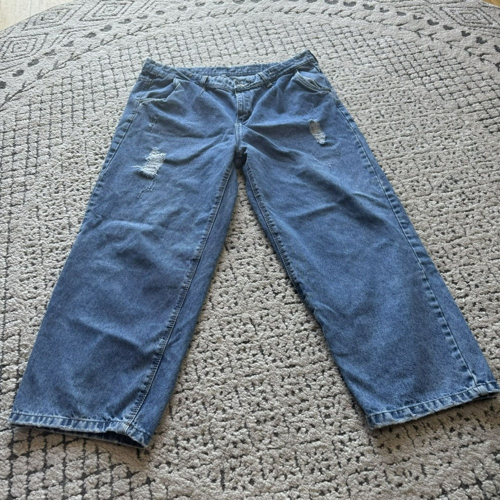 Rich Star‎ Baggy straight leg Distressed Blue Jeans 32 Women's